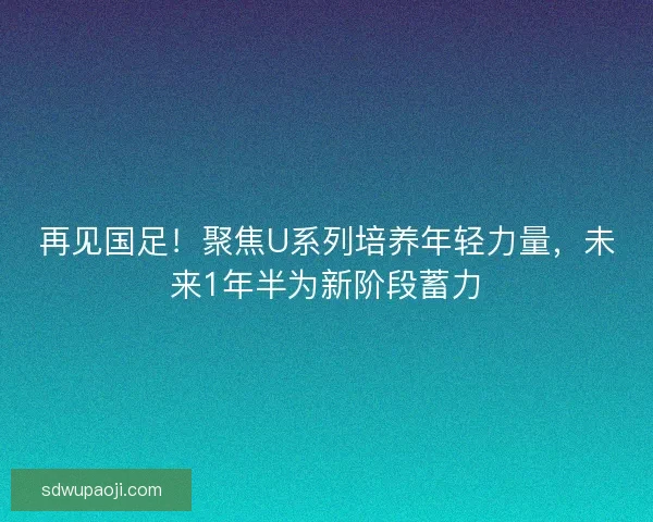 再见国足！聚焦U系列培养年轻力量，未来1年半为新阶段蓄力