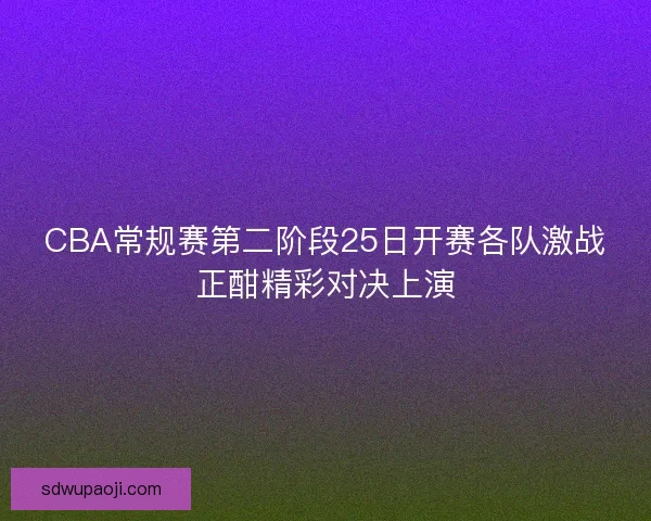 CBA常规赛第二阶段25日开赛各队激战正酣精彩对决上演