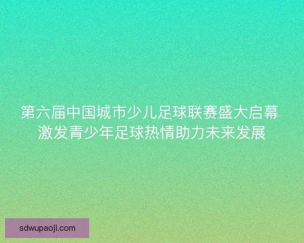 第六届中国城市少儿足球联赛盛大启幕 激发青少年足球热情助力未来发展